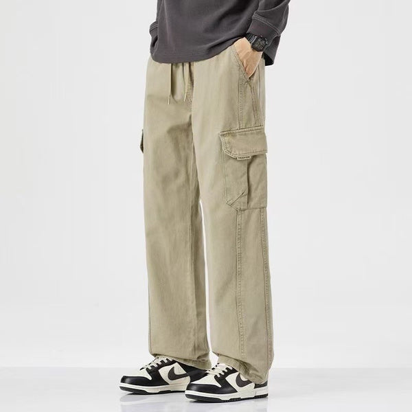 Mens Casual Wide-leg Workwear Trousers