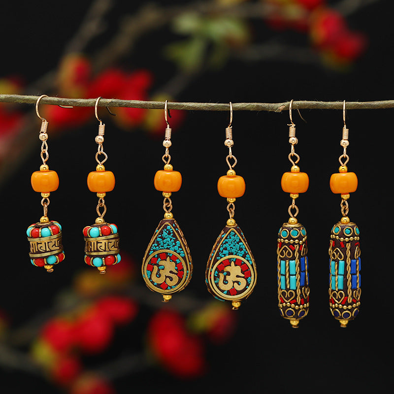 Vintage Ethnic-style Personalized Long Drop Earrings For Women