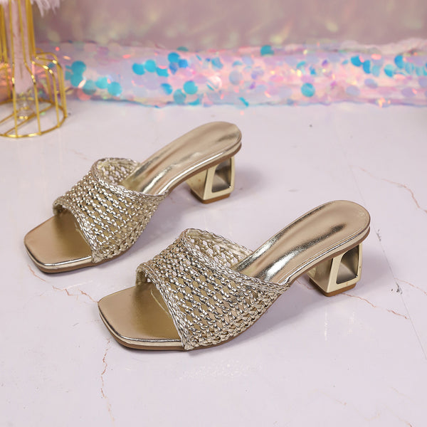 Womens Woven Peep-toe Versatile Sandals