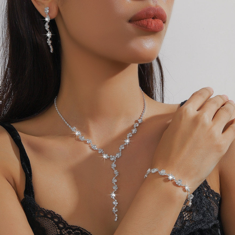 European And American Bridal Jewelry Necklace Earrings Bracelet Jewelry Suit Banquet Dress Fashion Joker Temperament Accessories Wholesale