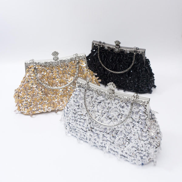 Acrylic Tassel-beaded Handbag With A Coin Purse Closure