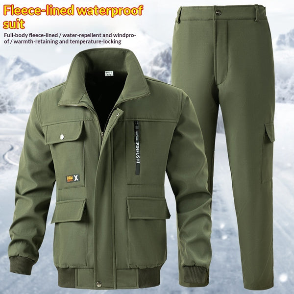 Fleece-lined Heavyweight Outdoor Jacket And Pants Set