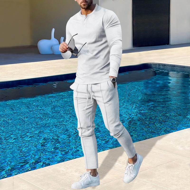 Round-neck Long-sleeve T-shirt And Pants Casual Mens Sportswear