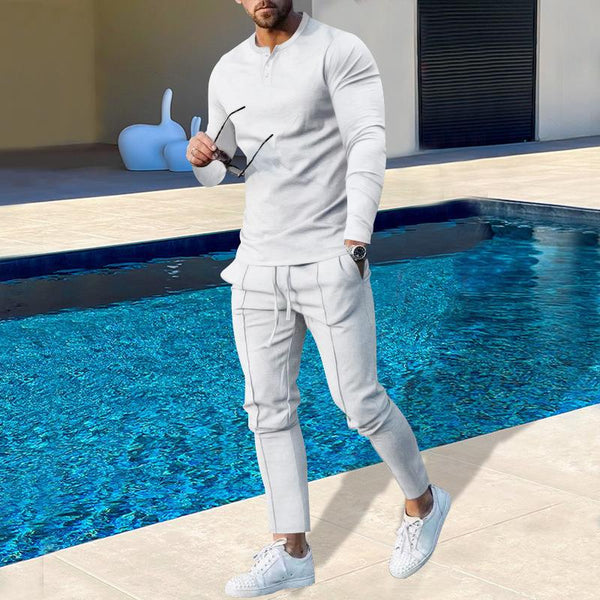 Round-neck Long-sleeve T-shirt And Pants Casual Mens Sportswear