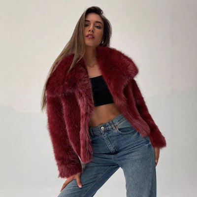 European And American Womens Short Fox-fur Coat