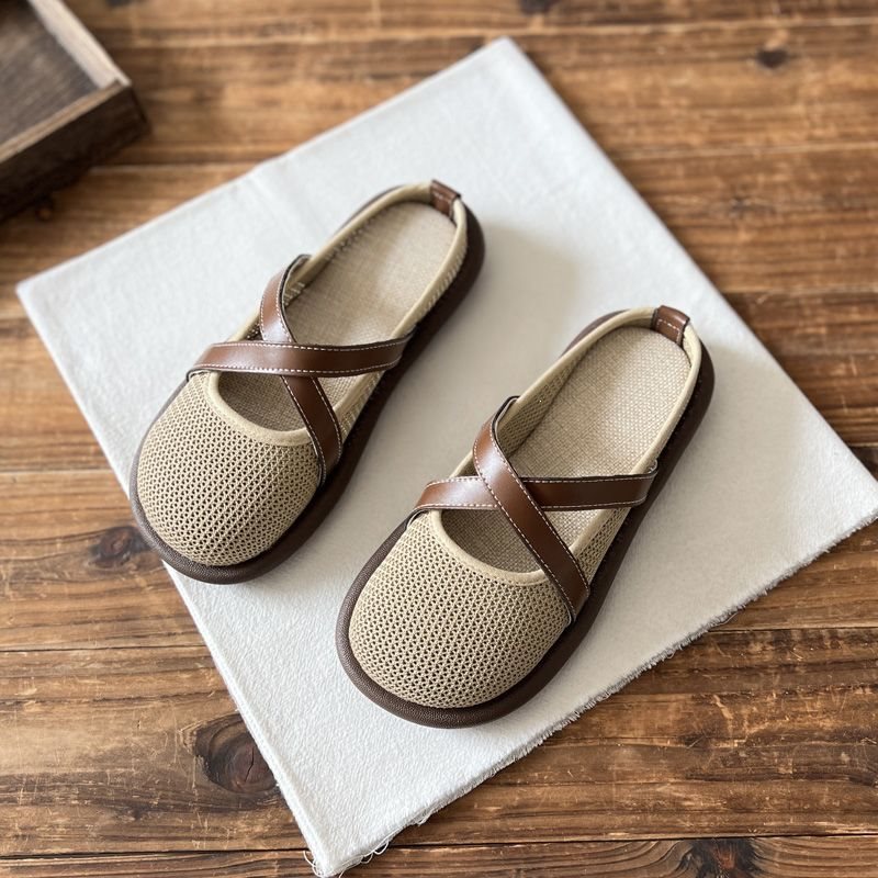 Womens Summer Open-toe Sandals With Crisscross Straps