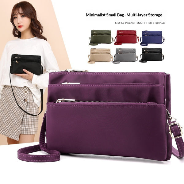 Multi-compartment Zippered Phone And Coin Purse