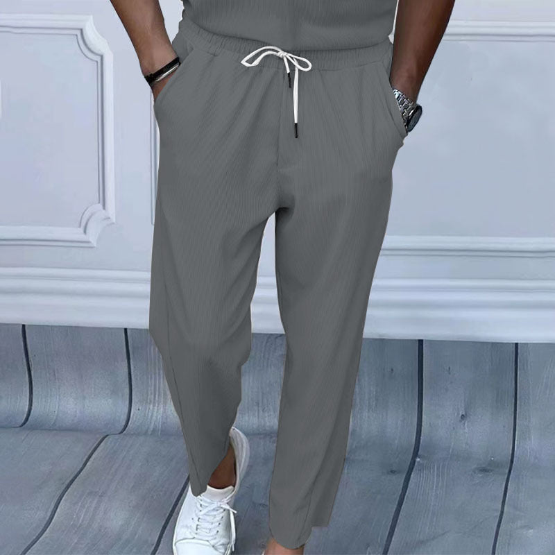 Mens Straight-Leg Corduroy Casual Trousers