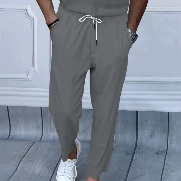 Mens Straight-Leg Corduroy Casual Trousers