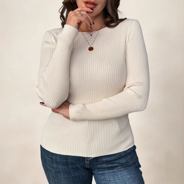 Womens Striped Long Sleeve Sweater