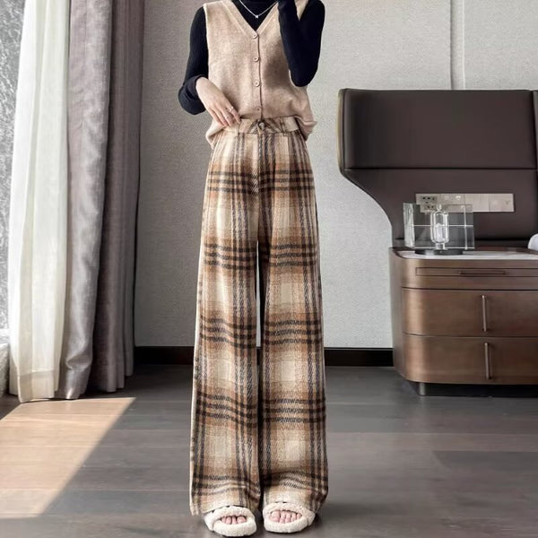 Mens Casual Wide-leg Floor-length Trousers