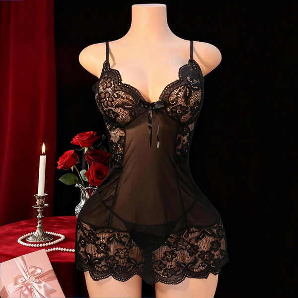 European And American Sexy Alluring Lace Slip Dress