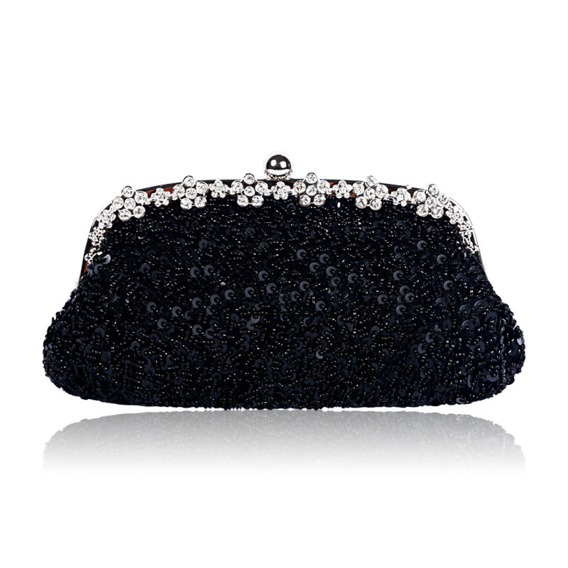 Diamond-encrusted Fully Beaded And Sequined Tote Bagshoulder Or Crossbodyvintage Bead-embroidered Design