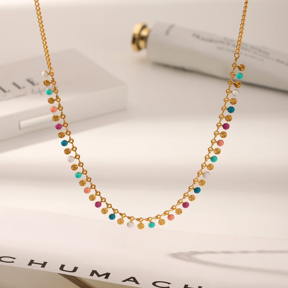 Colorful Oil Stainless Steel Necklace