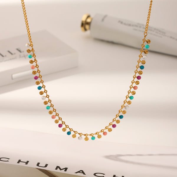 Colorful Oil Stainless Steel Necklace