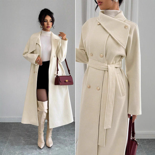 Stylish Fallwinter Double-breasted Warm Wool Coat