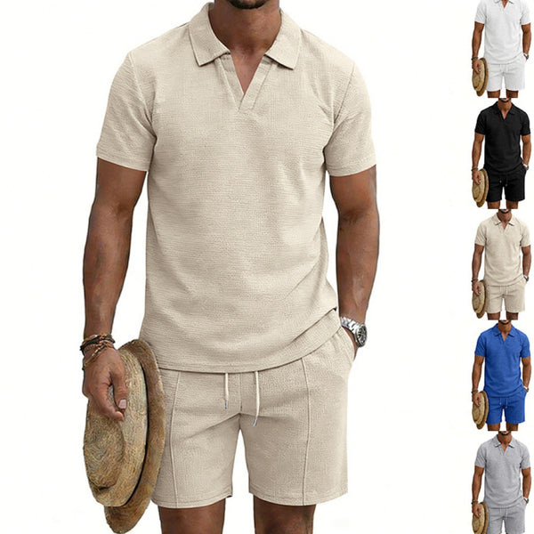 Mens Loose-Fit Short-Sleeve Top And Shorts Set