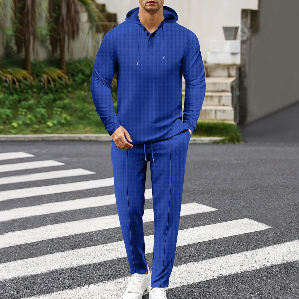 Mens Two-piece Set Long-sleeve Top And Trousers