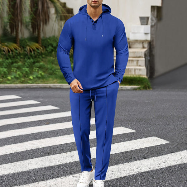 Mens Two-piece Set Long-sleeve Top And Trousers